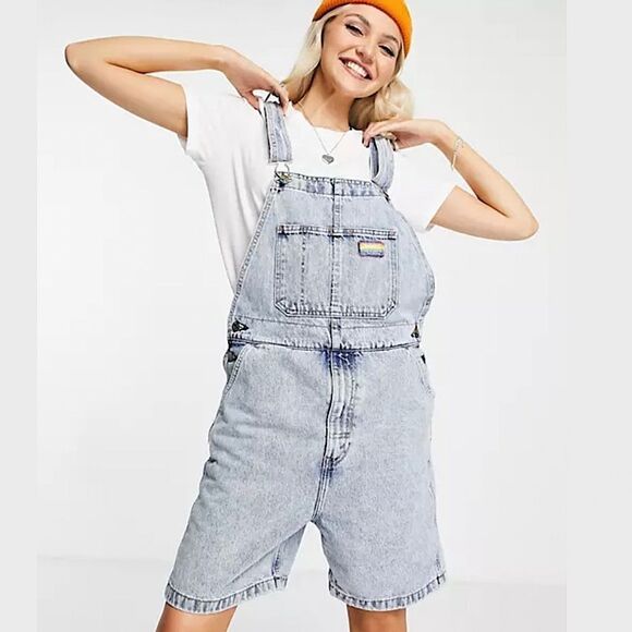 Levi's Pride Liberation Shortalls Light Wash Denim Overalls - Picture 1 of 13